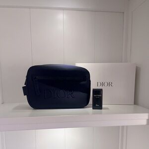 Dior Eau De Parfum & Men's Navy Toiletry Bag